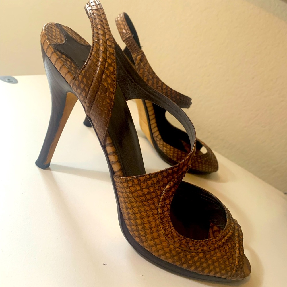 Max Studio Python Slingback Heels 🤎 *Limited Edition* - Picture 5 of 12